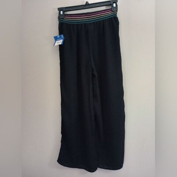 NWT Arizona Jean Company Black Wide Leg Cover Up Pants Size M 10/12 - Picture 1 of 7